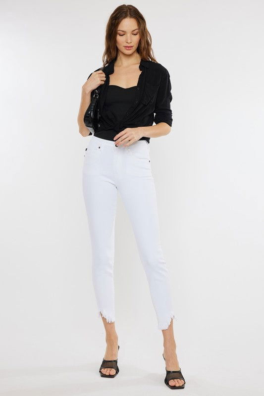 Kan Can USA High Rise Hem Detail Ankle Skinny Jeans us.meeeshop - 