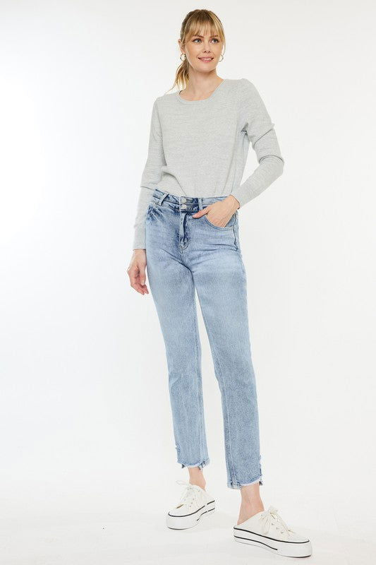 Kan Can USA High Rise Slim Straight Jeans us.meeeshop - 