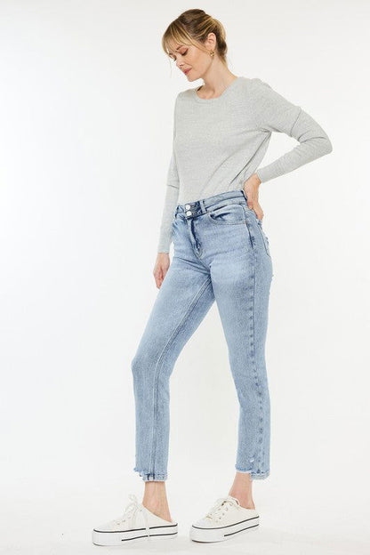 Kan Can USA High Rise Slim Straight Jeans us.meeeshop - 