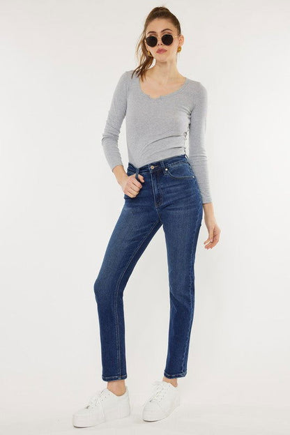 Kan Can USA High Rise Slim Straight Jeans us.meeeshop - Pants