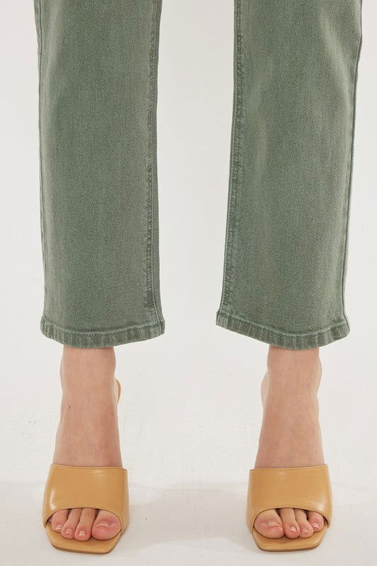 Kan Can USA Ultra High Rise 90's Olive Straight Jeans us.meeeshop - 