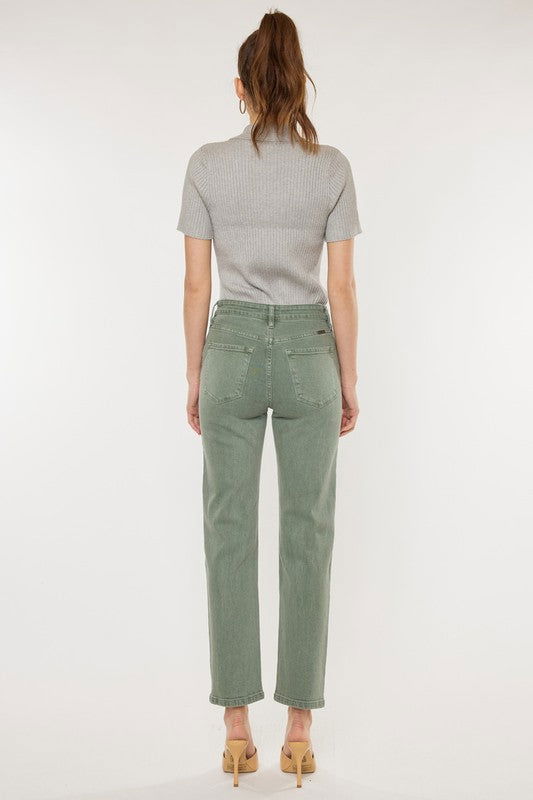 Kan Can USA Ultra High Rise 90's Olive Straight Jeans us.meeeshop - 