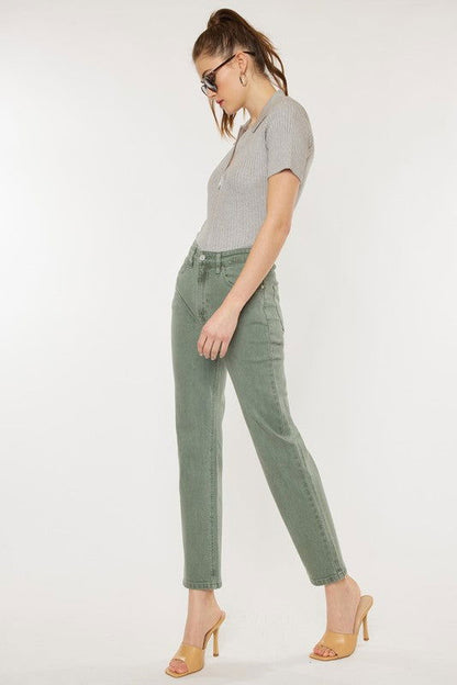 Kan Can USA Ultra High Rise 90's Olive Straight Jeans us.meeeshop - 