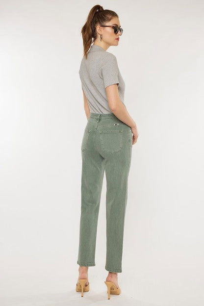 Kan Can USA Ultra High Rise 90's Olive Straight Jeans us.meeeshop - 