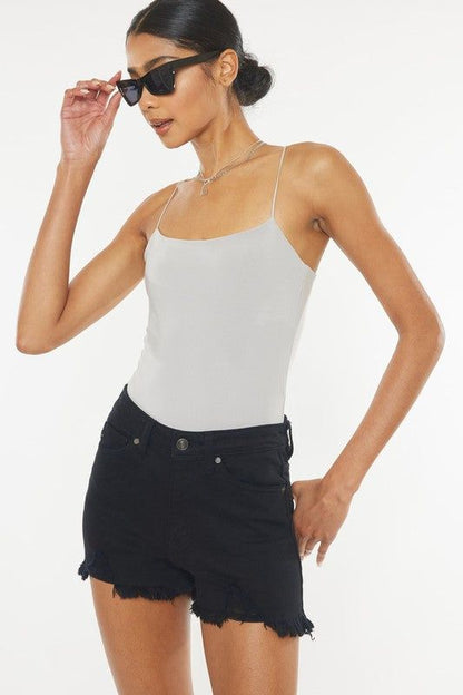 KanCan High Rise Black Denim Shorts us.meeeshop - 