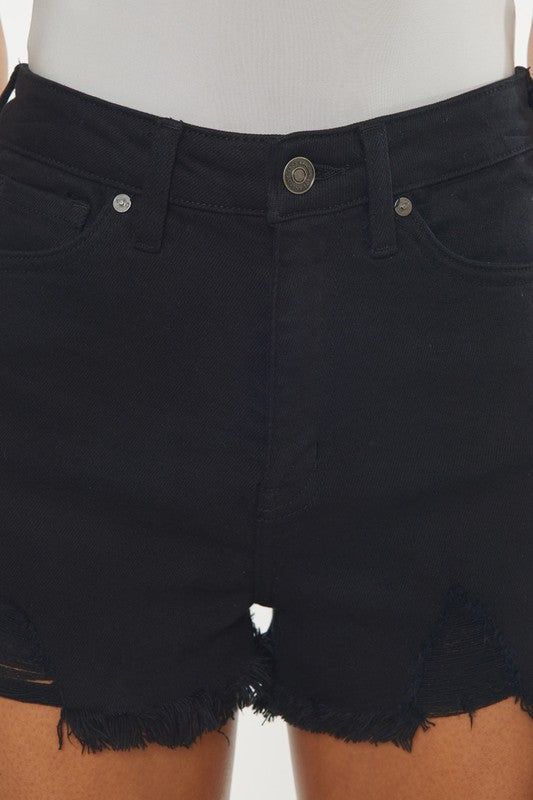 KanCan High Rise Black Denim Shorts us.meeeshop - 