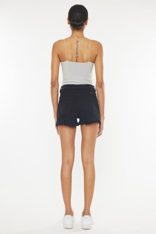 KanCan High Rise Black Denim Shorts us.meeeshop - 