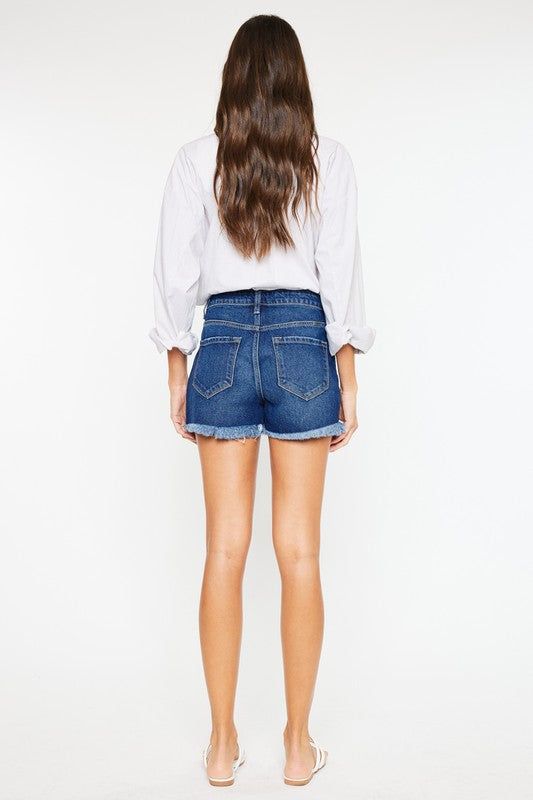 KanCan High Rise No Stitch Frayed Hem Shorts us.meeeshop - 