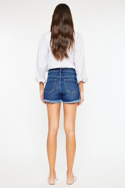 KanCan High Rise No Stitch Frayed Hem Shorts us.meeeshop - 