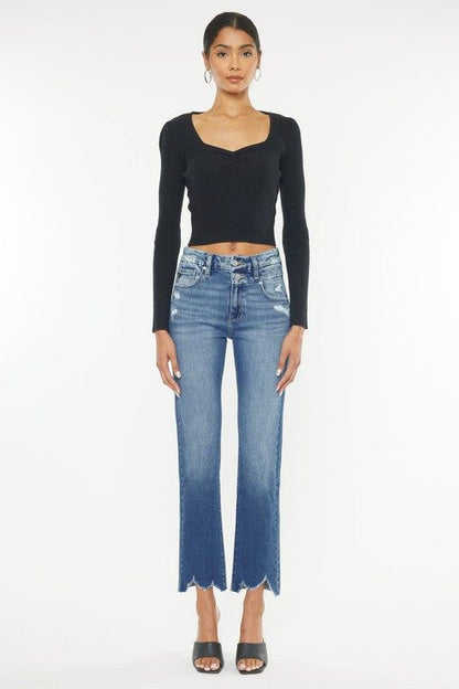 KanCan High Rise Slim Straight Jeans us.meeeshop - 