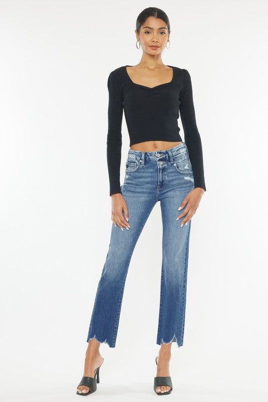 KanCan High Rise Slim Straight Jeans us.meeeshop - Pants