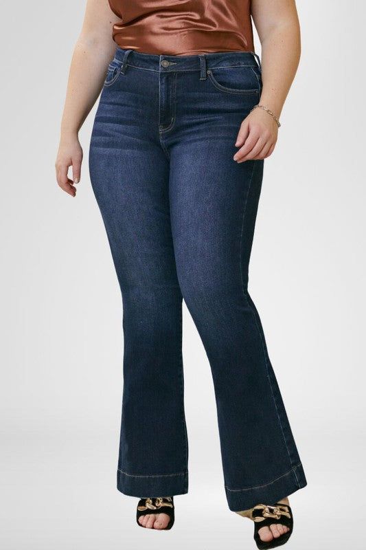 KanCan Plus High Rise Flare Jeans us.meeeshop - 