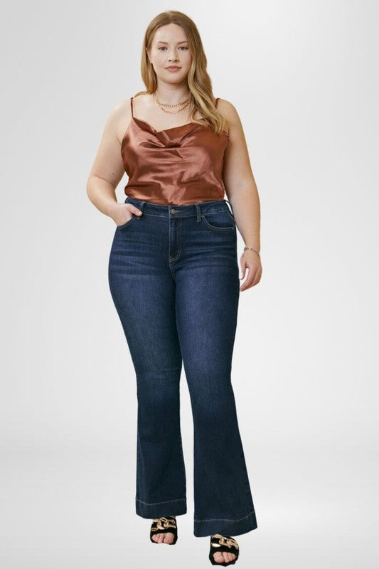 KanCan Plus High Rise Flare Jeans | us.meeeshop
