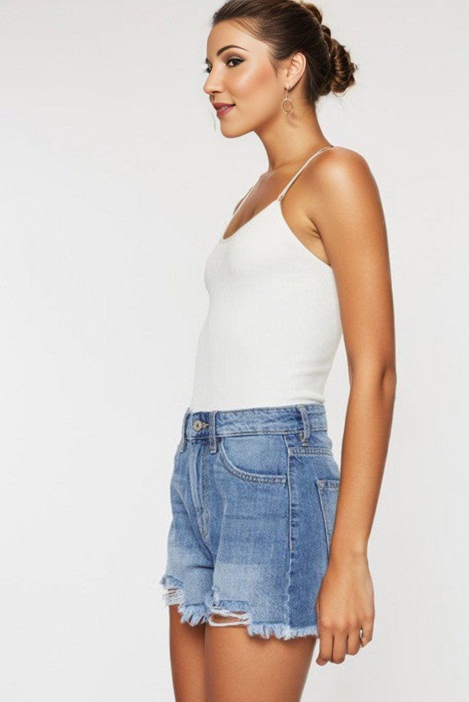 KanCan USA | High Rise Denim Shorts Jeans us.meeeshop - 