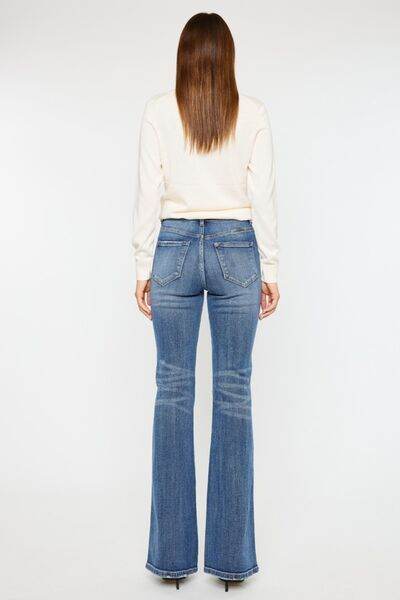 Kancan Cat's Whiskers High Waist Flare Jeans - us.meeeshop