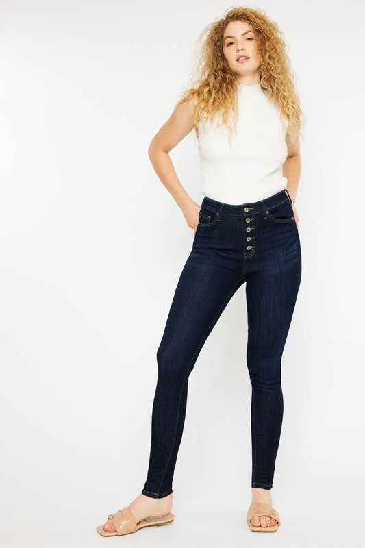 Kancan Curvy Fit High Rise Super Skinny Jeans us.meeeshop - 