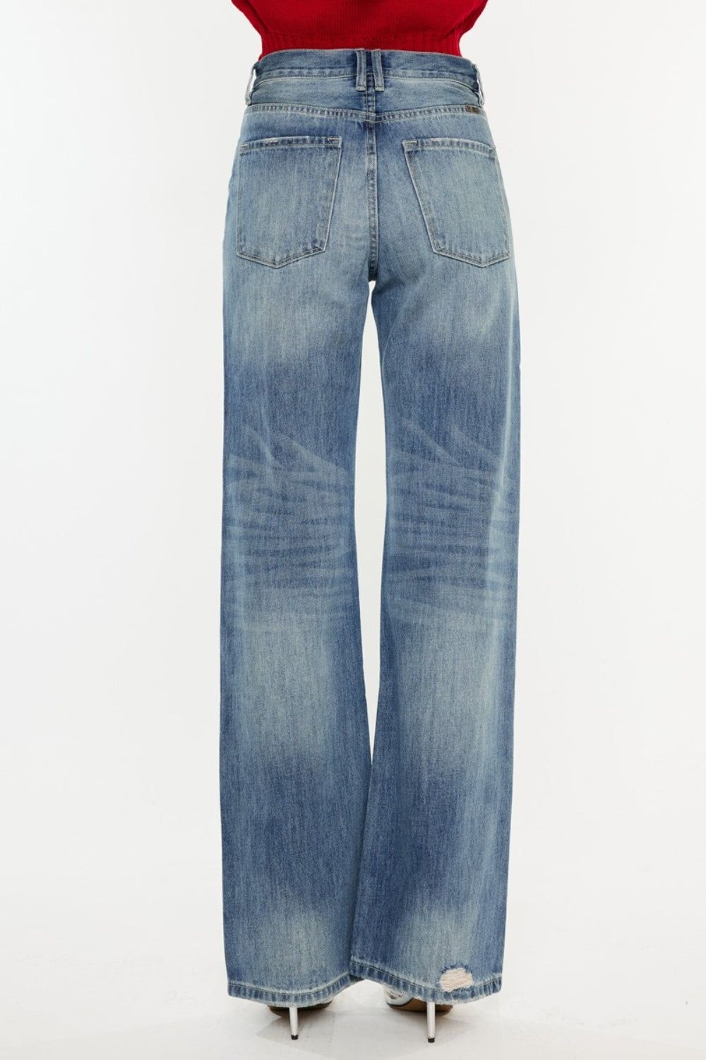 Kancan Distressed High Waist Bootcut Jeans us.meeeshop - 