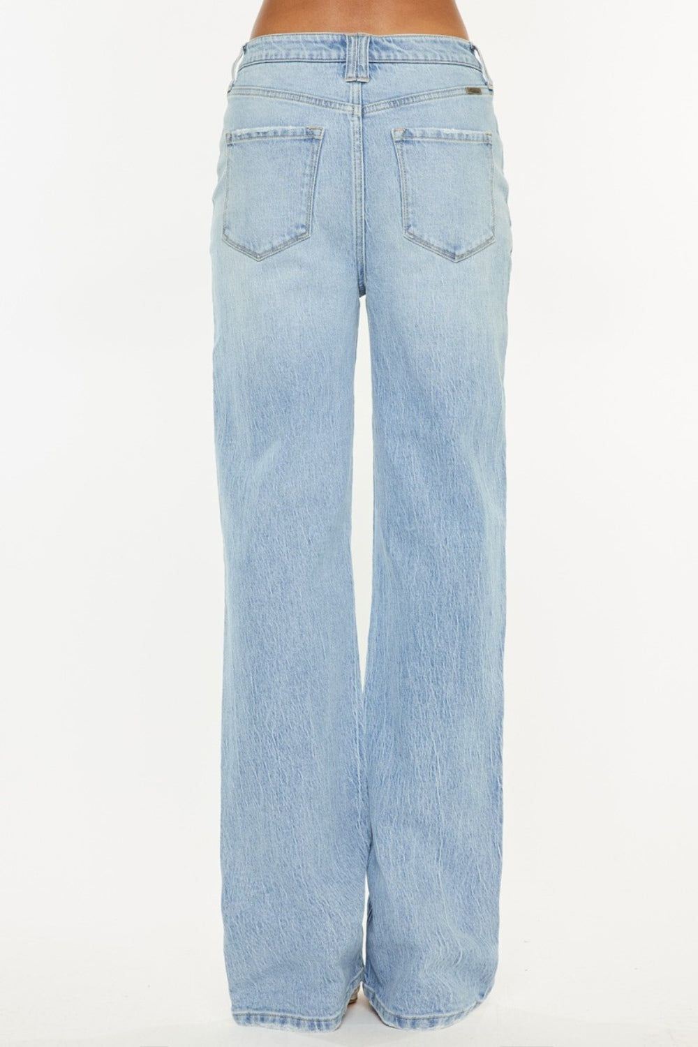 Kancan Distressed High Waist Straight Jeans us.meeeshop - 