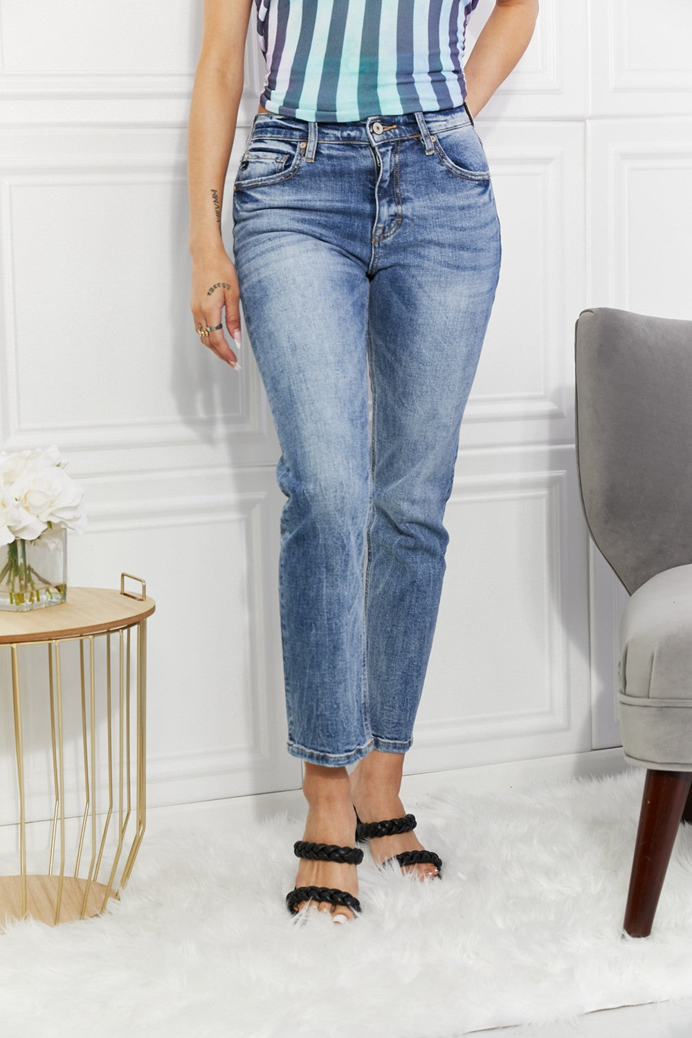 Kancan | Full Size Amara High Rise Slim Straight Jeans | us.meeeshop