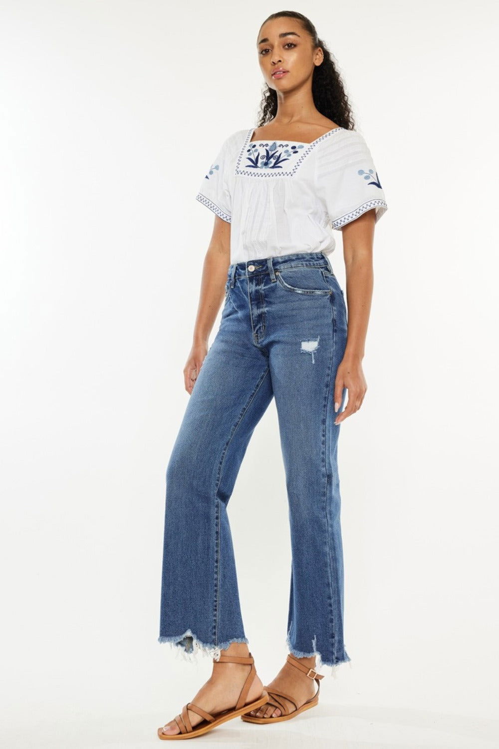 Kancan Full Size High Rise Slim Wide Leg Jeans us.meeeshop - 