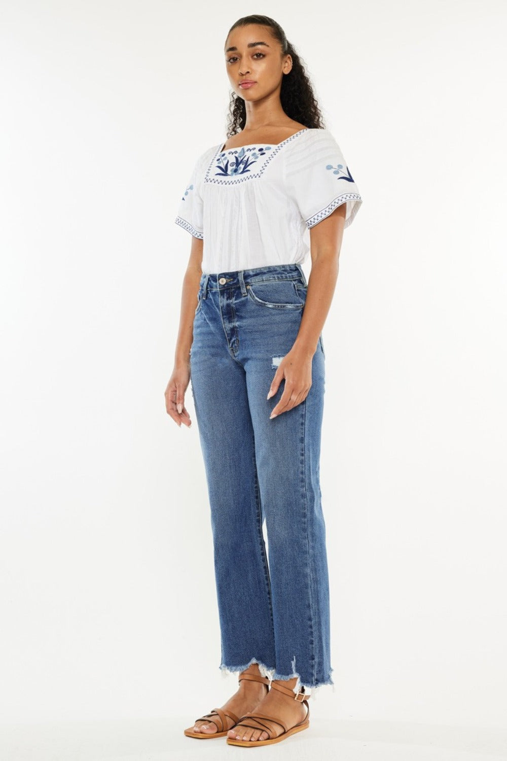 Kancan Full Size High Rise Slim Wide Leg Jeans us.meeeshop - 