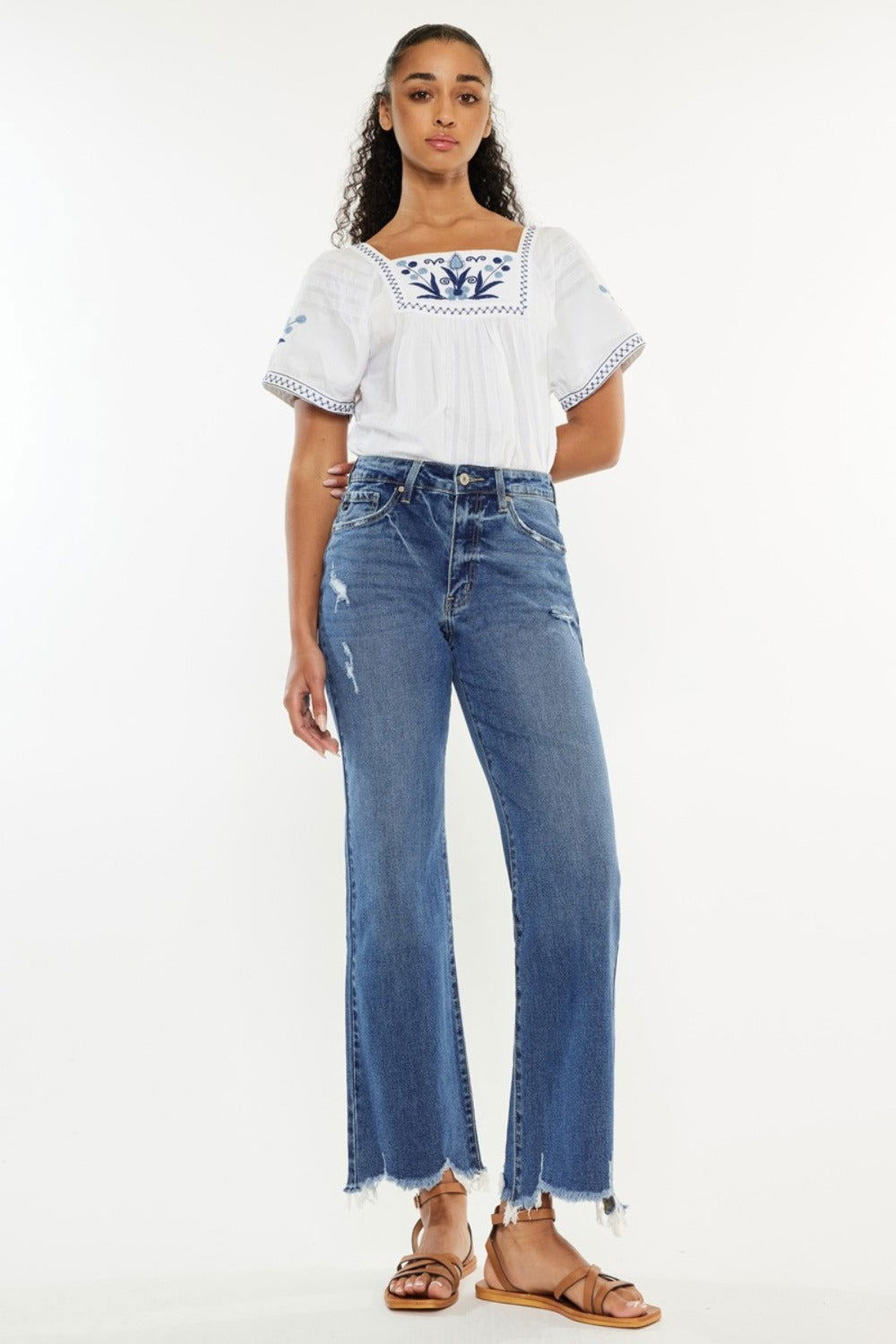 Kancan Full Size High Rise Slim Wide Leg Jeans us.meeeshop - Pants