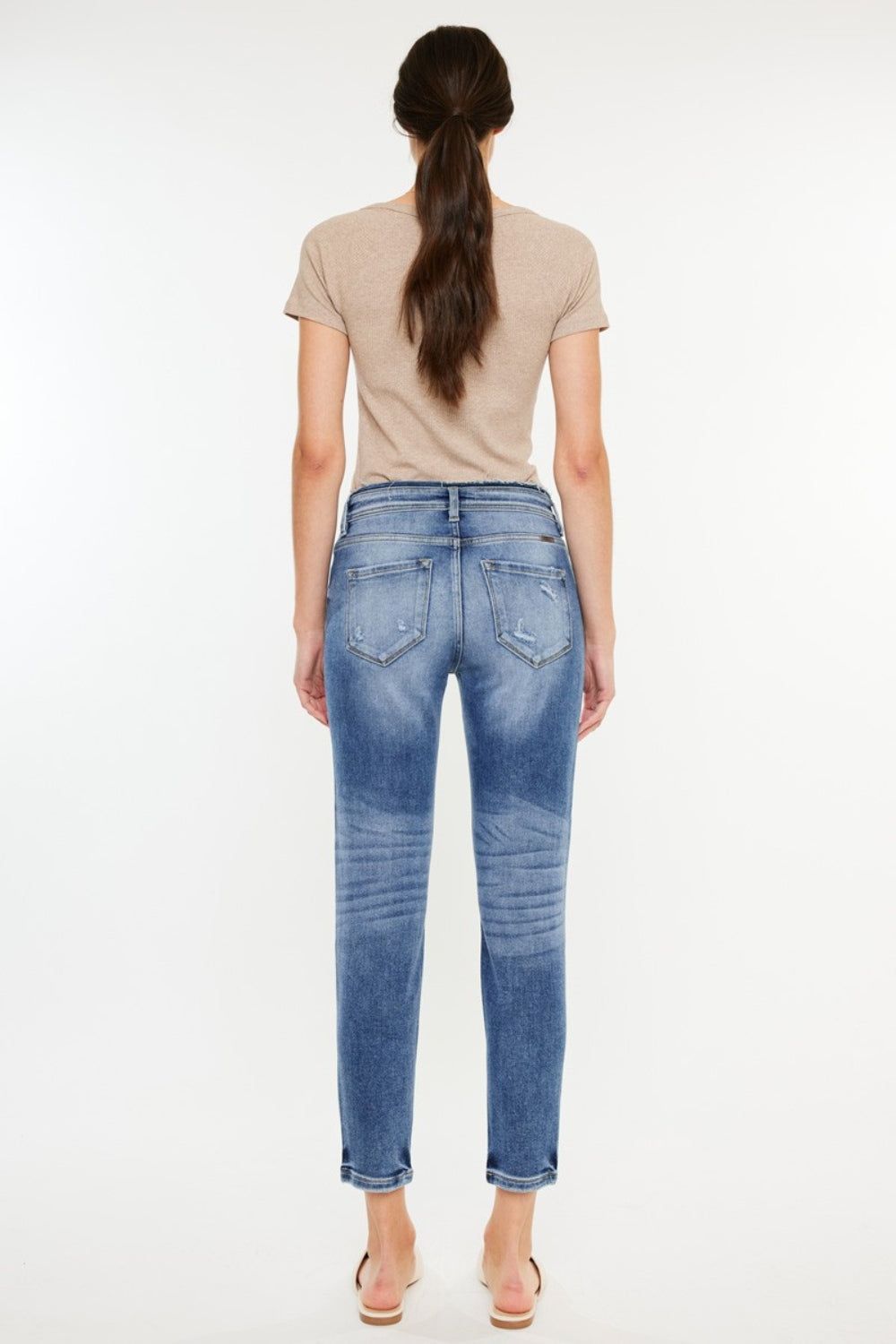 Kancan High Rise Distressed Mom Jeans us.meeeshop - 