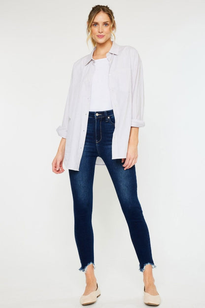 Kancan High Rise Frayed Ankle Skinny Jeans us.meeeshop - 