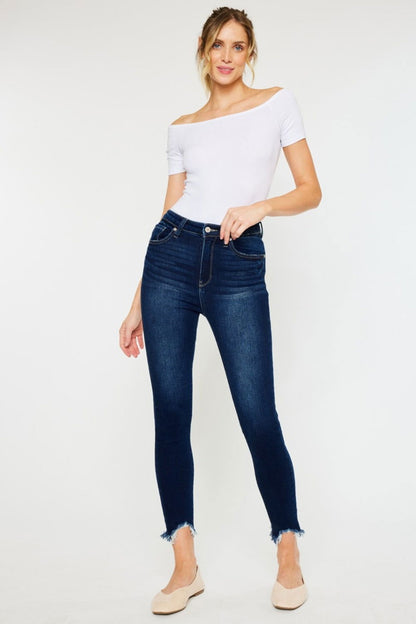 Kancan High Rise Frayed Ankle Skinny Jeans us.meeeshop - 