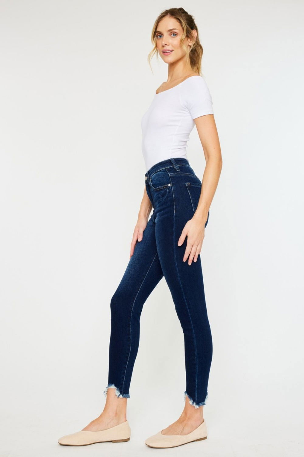 Kancan High Rise Frayed Ankle Skinny Jeans us.meeeshop - 