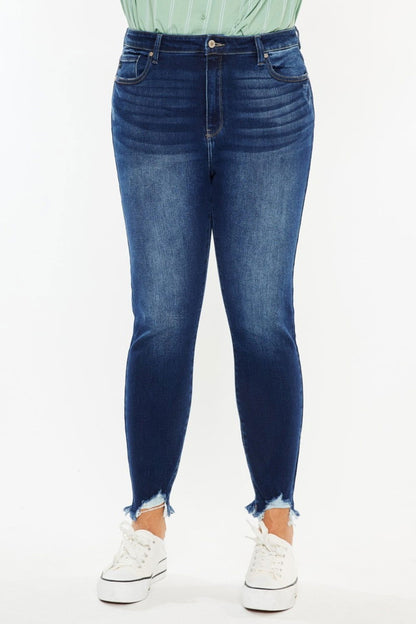 Kancan High Rise Frayed Ankle Skinny Jeans us.meeeshop - 