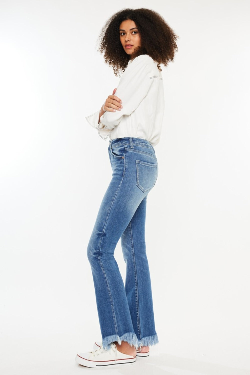 Kancan High Rise Frayed Hem Jeans us.meeeshop - 