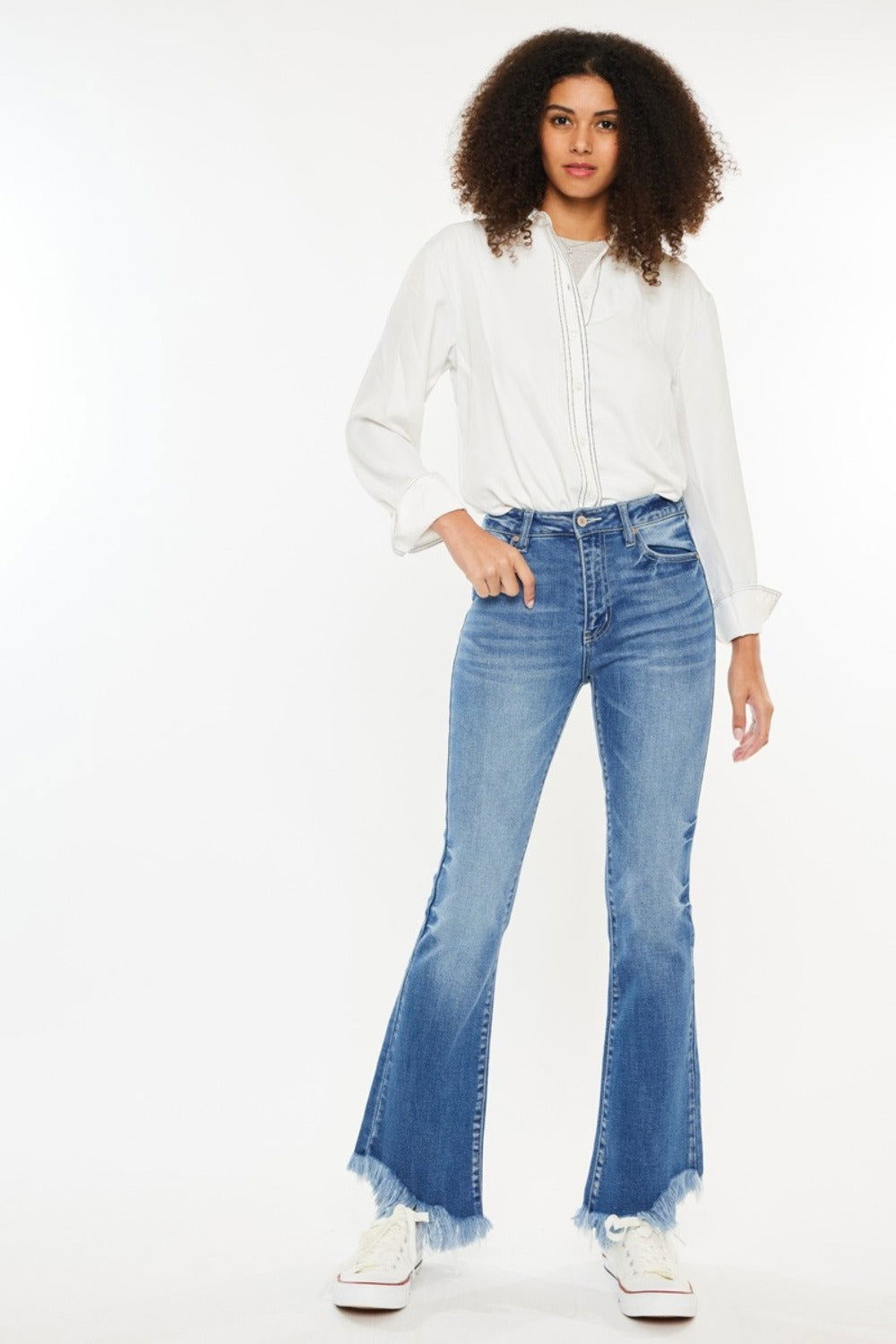 Kancan High Rise Frayed Hem Jeans us.meeeshop - 