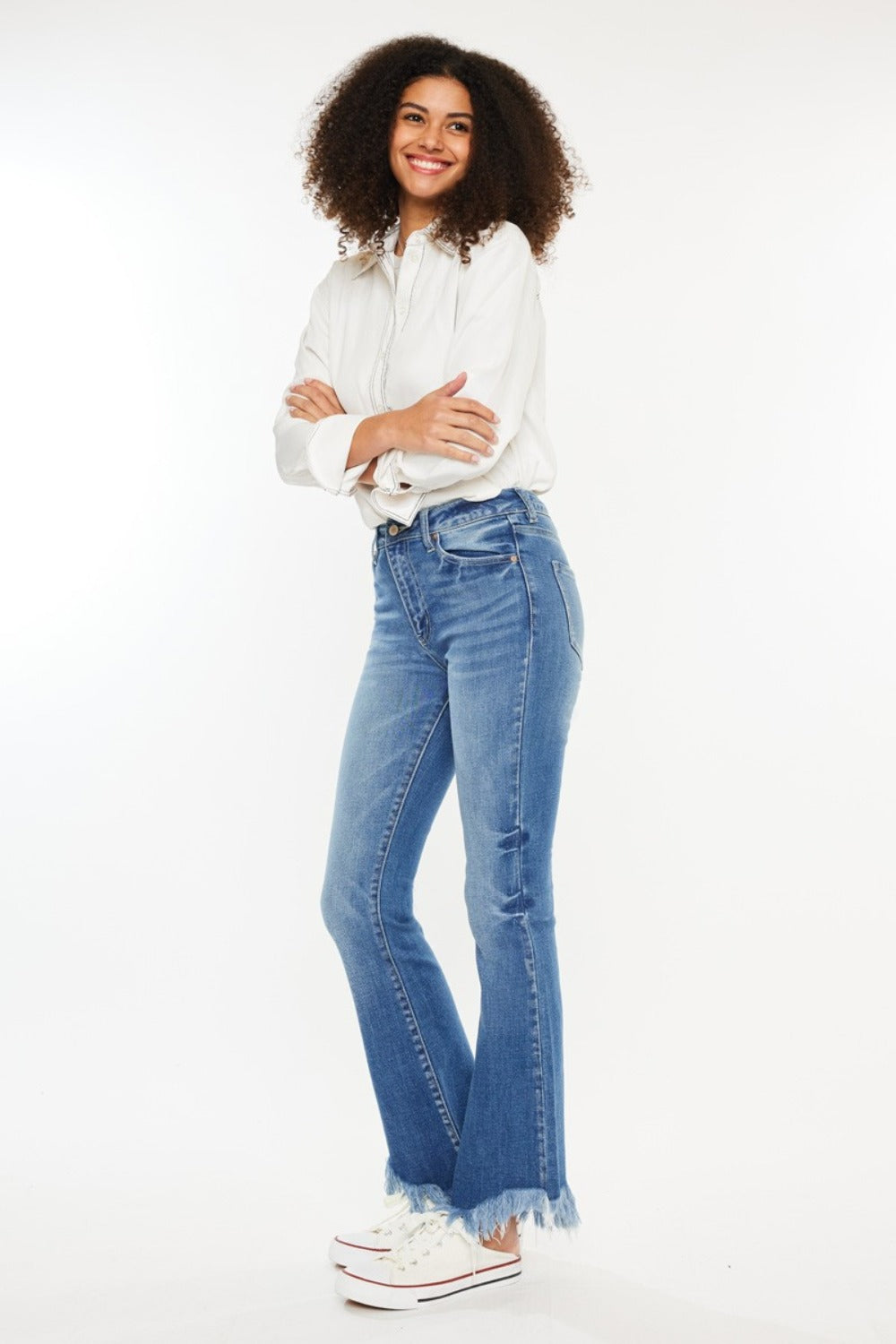 Kancan High Rise Frayed Hem Jeans us.meeeshop - 