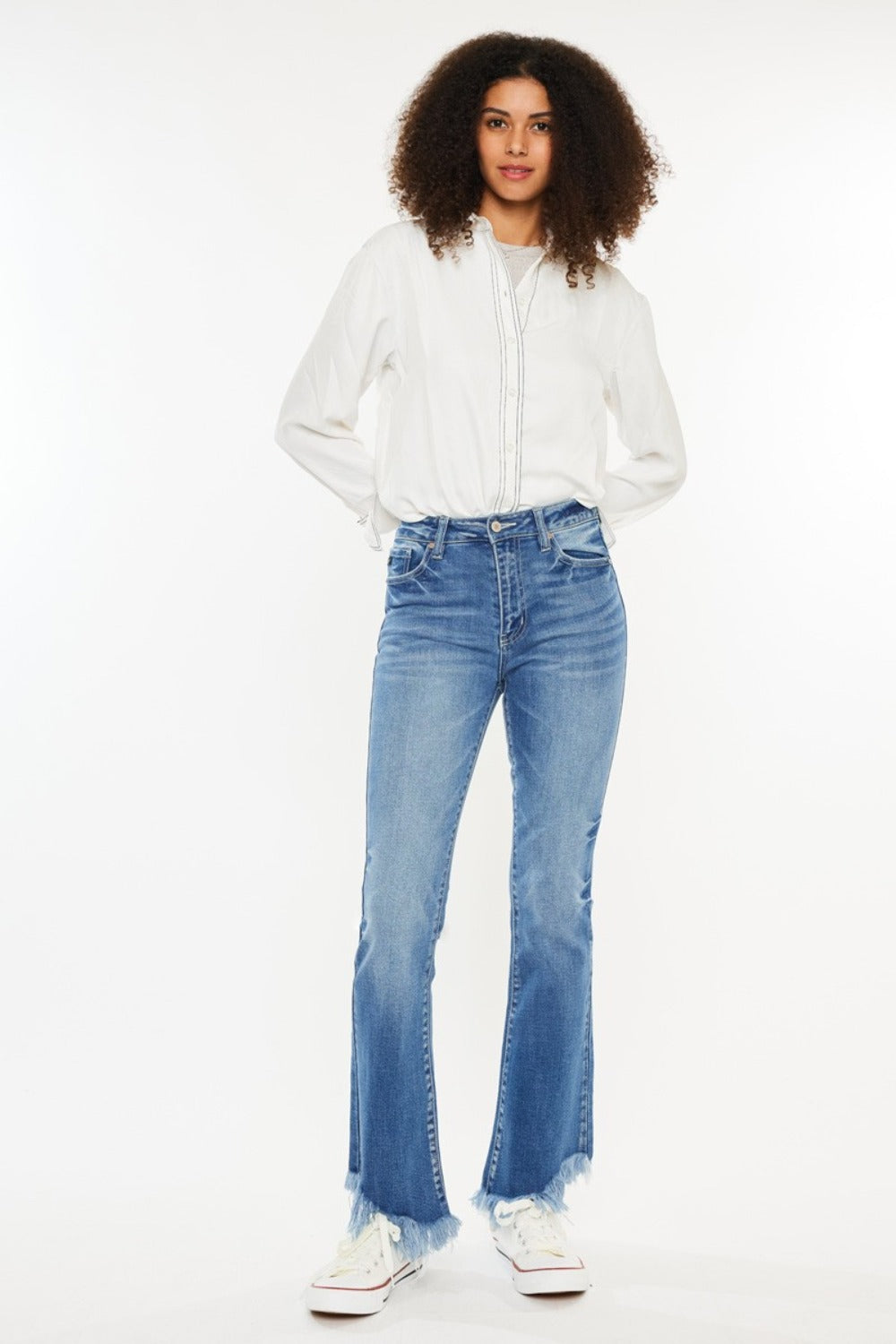 Kancan High Rise Frayed Hem Jeans us.meeeshop - Pants