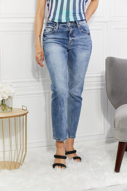 Kancan | Full Size Amara High Rise Slim Straight Jeans - us.meeeshop