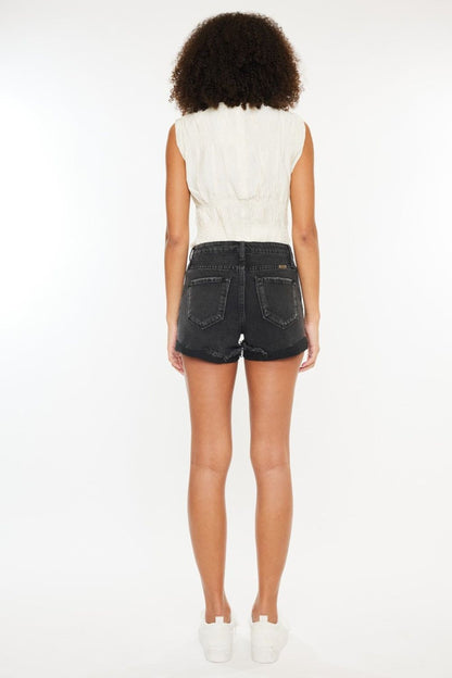 Kancan High Waist Distressed Denim Shorts - us.meeeshop