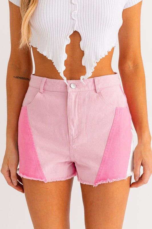 LE LIS | Color Bocked Shorts us.meeeshop - Shorts