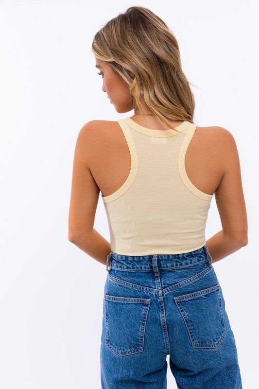 LE LIS | Front Cut Out Racerback Bodysuit us.meeeshop - 