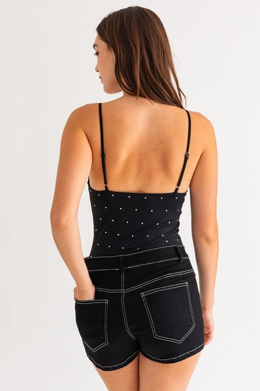 LE LIS Hot Fix Sleeveless Bodysuit us.meeeshop - 