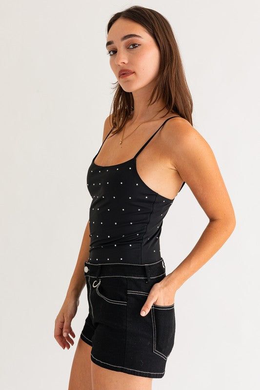 LE LIS Hot Fix Sleeveless Bodysuit us.meeeshop - 