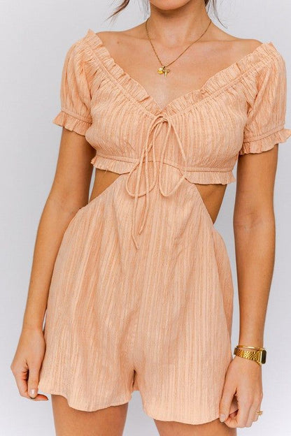 LE LIS | Off Shoulder Cutout Romper us.meeeshop - 