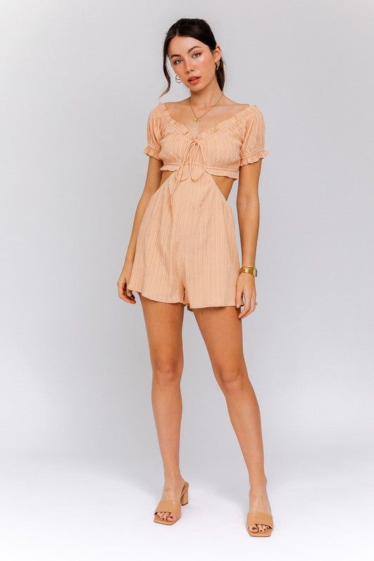 LE LIS | Off Shoulder Cutout Romper us.meeeshop - 