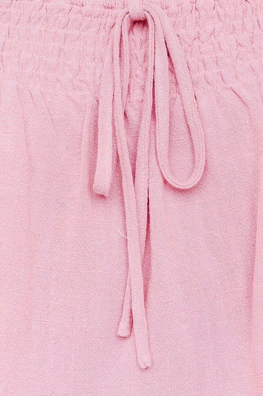 LE LIS Puff Sleeve Smocking Detail Flared Top us.meeeshop - 