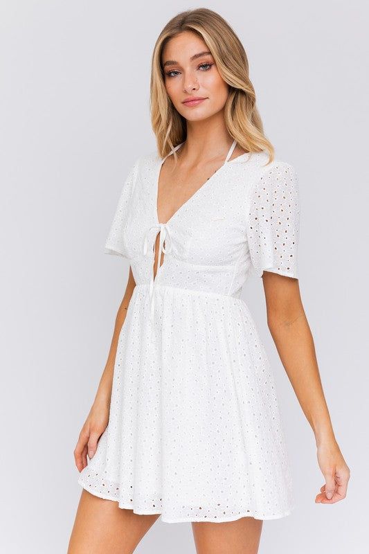 LE LIS Short Sleeve Babydoll Style Dress us.meeeshop - Dresses