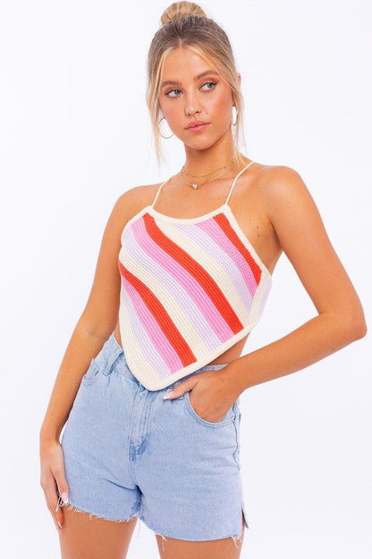 LE LIS | Sleeveless Knit Cropped Top us.meeeshop - 