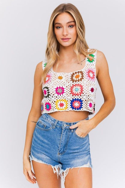 LE LIS | Sleeveless Multi Crochet Top us.meeeshop - 