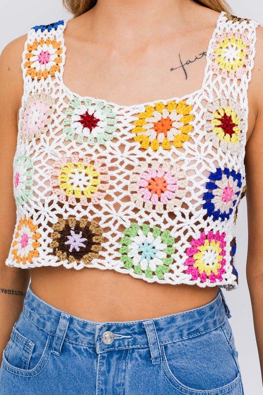 LE LIS | Sleeveless Multi Crochet Top us.meeeshop - 