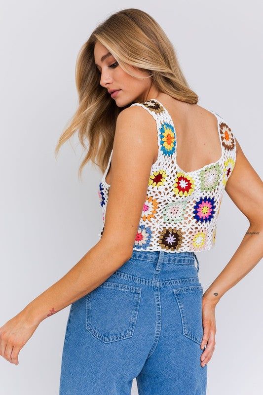 LE LIS | Sleeveless Multi Crochet Top us.meeeshop - 