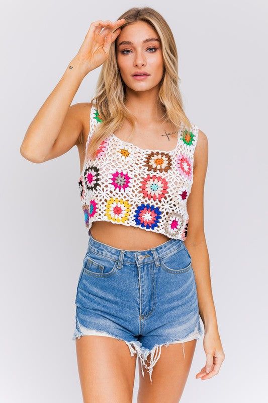 LE LIS | Sleeveless Multi Crochet Top us.meeeshop - 